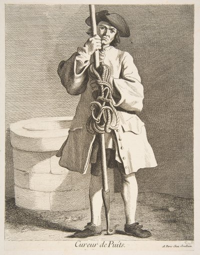 Kaivonpuhdistaja, 1746. tekijältä Anne Claude Philippe de Caylus