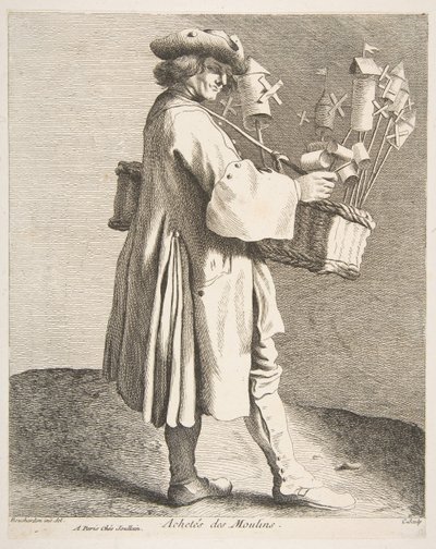Whirligig Peddler, 1742. tekijältä Anne Claude Philippe de Caylus