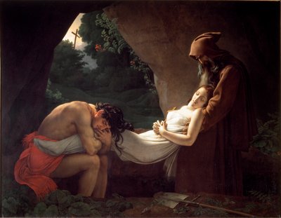 Atala Atalan haudalla tai hautajaisissa tekijältä Anne Louis Girodet de Roucy Trioson