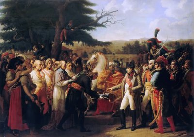 Napoleon Bonaparte vastaanottamassa Wienin avaimet Schönbrunnin palatsissa 13. marraskuuta 1805 tekijältä Anne Louis Girodet de Roucy Trioson