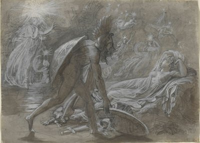 Fingal suree Malvinan ruumista, Ossianin Berrathonista. tekijältä Anne Louis Girodet de Roussy Trioson