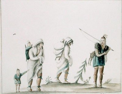 Intialainen perhe, n. 1807 (akvarelli paperille) tekijältä Anne Marguerite Hyde de Neuville