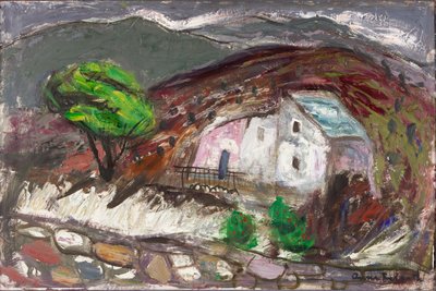 San Martino di Lotan laakso, Korsika, n. 1950-60 (öljy aluksella) tekijältä Anne Redpath