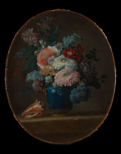 Kukkimaljakko ja kotilo, 1780. tekijältä Anne Vallayer Coster