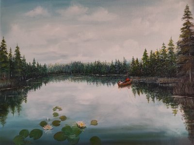 Rauhallista kalastusta järvellä tekijältä Annette Armitage