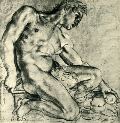 Istuva Ignudo ja seppele, 1598-1599, 1943. tekijältä Annibale Carracci