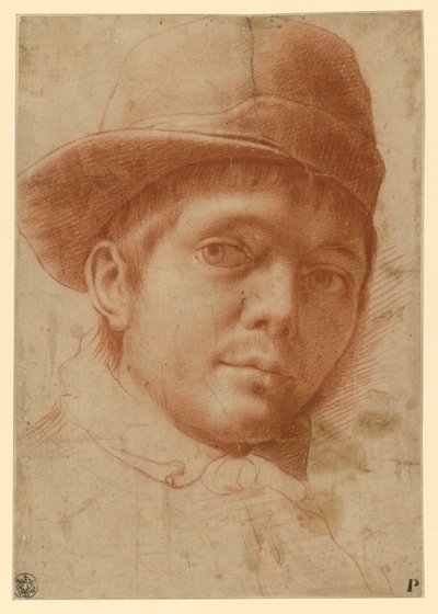 Nuoren lakkipäisen miehen muotokuva tekijältä Annibale Carracci