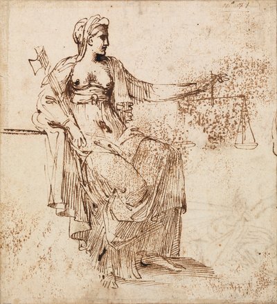 Carracci - Oikeus, RCIN 902146 tekijältä Annibale Carracci