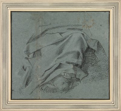 Carracci - Neitsyt Marian taivaaseen -alttaritaulun Neitsyt Marian taivaaseen -alttaritaulun jalkojen yli ulottuvan verhon luonnos, S.Maria del Popolo, RCIN 902108. tekijältä Annibale Carracci