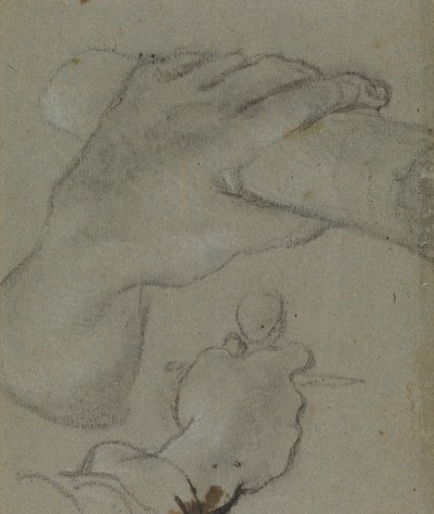 Carracci - v tutkimus Johanneksen käsiä varten, RCIN 902115 tekijältä Annibale Carracci