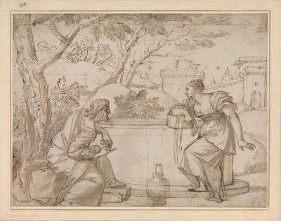Kristus ja samarialainen nainen tekijältä Annibale Carracci