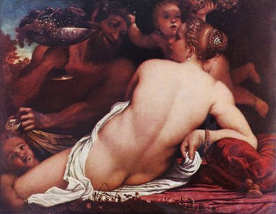 Saksa: Bacchantin Venus ja satyyri ja kuppikunnat tekijältä Annibale Carracci