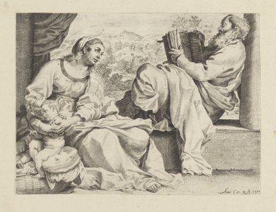 Pyhä perhe nuoren Johannes Kastajan kanssa tekijältä Annibale Carracci