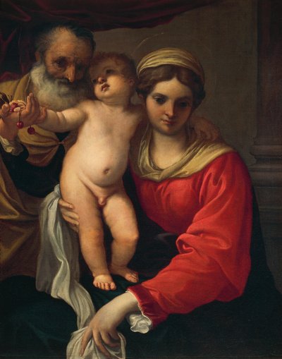 Pyhä perhe eli kirsikoiden madonna, noin 1593, kirjoittanut Annibale Carracci (1560-1609), öljy kankaalle tekijältä Annibale Carracci