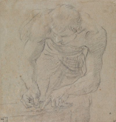 Mies laskee kolikoita tekijältä Annibale Carracci