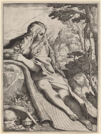 Maria Magdaleena erämaassa tekijältä Annibale Carracci