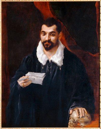 Muotokuva miehestä, jolla on kädessään kallo, joka tunnettiin aiemmin nimellä .... tekijältä Annibale Carracci