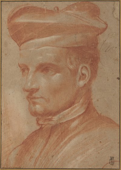 Birettiä käyttävän kirkonmiehen muotokuva tekijältä Annibale Carracci