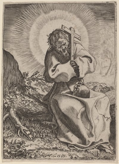 Pyhä Franciscus Assisilainen tekijältä Annibale Carracci