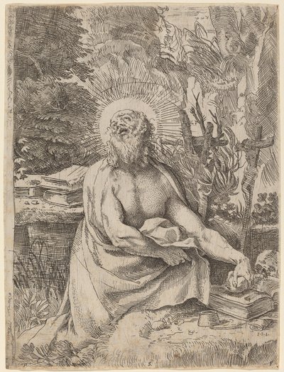 Pyhä Hieronymus erämaassa tekijältä Annibale Carracci