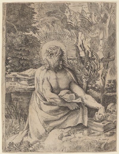 Pyhä Hieronymus erämaassa tekijältä Annibale Carracci