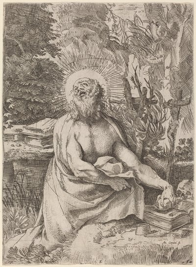 Pyhä Hieronymus erämaassa tekijältä Annibale Carracci