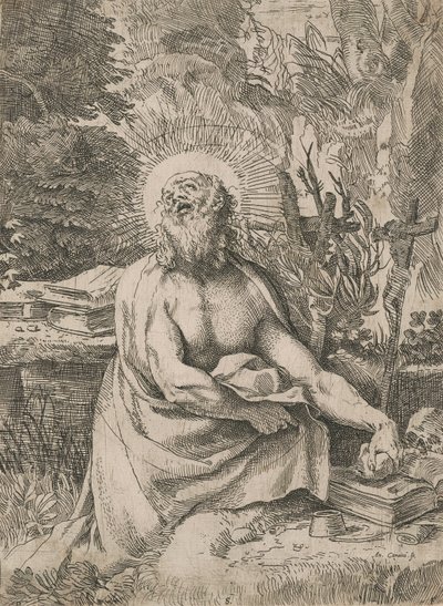Pyhä Hieronymus erämaassa tekijältä Annibale Carracci