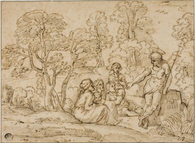Johannes Kastajan saarnaaminen tekijältä Annibale Carracci