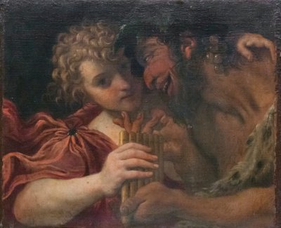 Satyr ja paimen tekijältä Annibale Carracci
