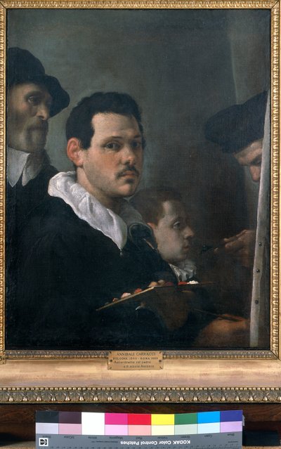 Omakuva ja muita hahmoja, n. 1593 (öljy kankaalle) tekijältä Annibale Carracci