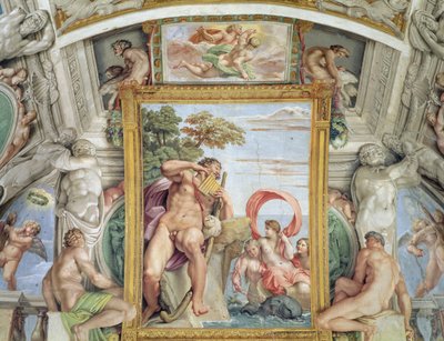 Galleria Carracci Carracci-sali yksityiskohta Polyfemoksen ja Galatean freskosta, 1597-1604. tekijältä Annibale Carracci