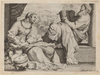 Pyhä perhe Pyhän Johannes Kastajan kanssa tekijältä Annibale Carracci