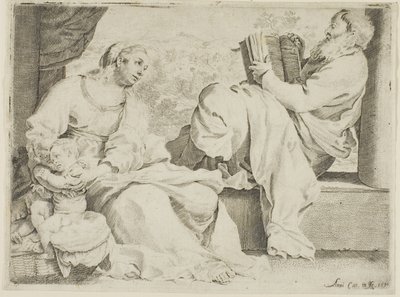 Pyhä perhe Pyhän Johannes Kastajan kanssa tekijältä Annibale Carracci