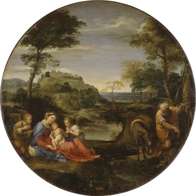 Loppuosa aiheesta Pako Egyptiin tekijältä Annibale Carracci