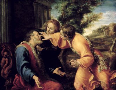 Nuori Tobias parantaa sokean isänsä, n. 1600 tekijältä Annibale Carracci