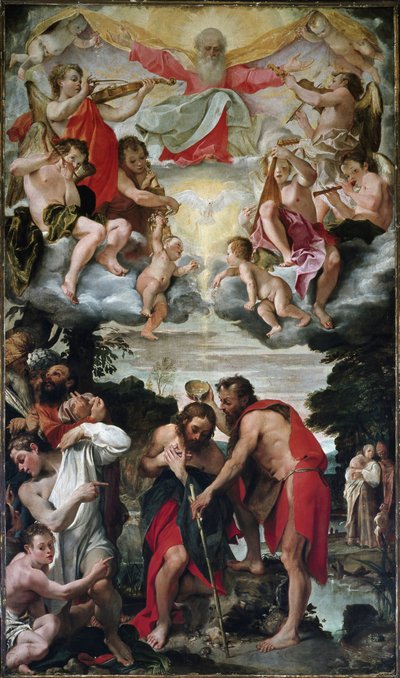 Kristuksen kaste (öljy kankaalle tekijältä Annibale Carracci