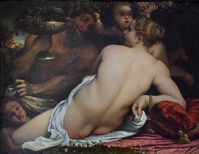 Venus, kaksi satyyriä ja Cupid tekijältä Annibale Carracci