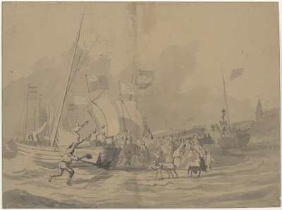 Prinssi Willem Frederikin saapuminen Scheveningenin rannalle, 30. marraskuuta 1813 tekijältä Anonymous
