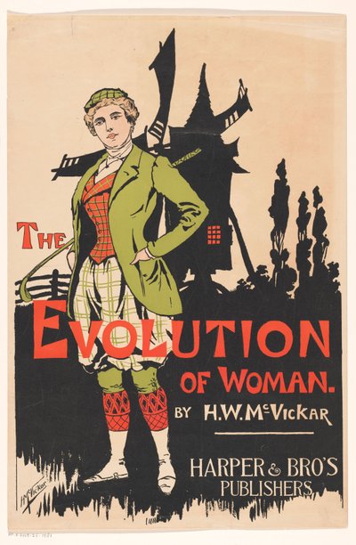 Mainos elokuvalle The Evolution of Woman, kirjoittanut Harry Whitney McVickar, 1896 tekijältä Anonymous