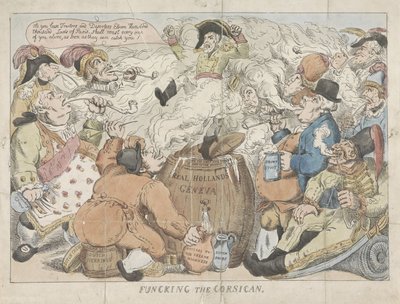 Korsikan kaasutus, 1813 Funcking the Corsican (otsikko esineessä) tekijältä Anonymous