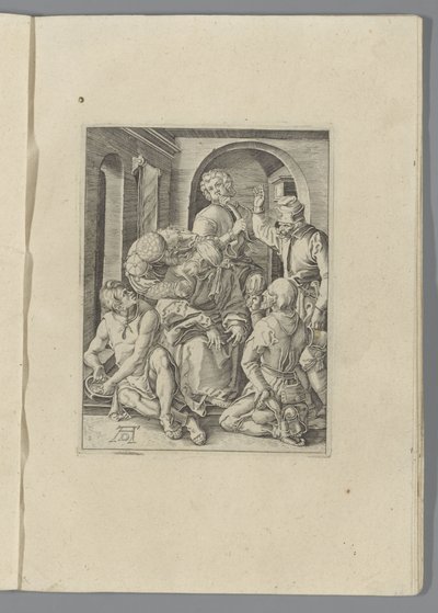 Kristuksen pilkkaaminen The Little Passion (sarjan nimi) Passio Christi Ab Alberto Durer Nurenburgensi Effigiata (sarjan nimi) tekijältä Anonymous