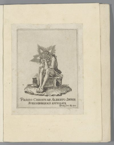 Kristus kylmällä kivellä The Little Passion (sarjan nimi) Passio Christi Ab Alberto Durer Nurenburgensi Effigiata (sarjan nimi esineessä) tekijältä Anonymous