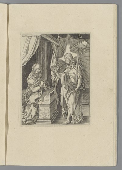 Kristus ilmestyy äidilleen The Little Passion (sarjan nimi) Passio Christi Ab Alberto Durer Nurenburgensi Effigiata (sarjan nimi) tekijältä Anonymous