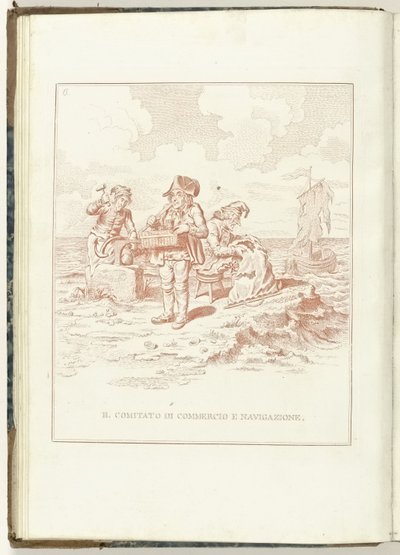 Comité van Koophandel en Zeevaart, 1795 Kauppa- ja merenkulkukomitea (otsikko esineessä) Hollandia Regenerata (Italyanse kopie) (sarjan nimi) Hollannin uudestisyntyminen: spechio kaikille uudestisyntyneille kansoille (sarjan nimi esineessä) tekijältä Anonymous