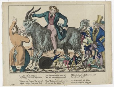 Räätäli ja pukki, 1830-1840, nro. 575 tekijältä Anonymous