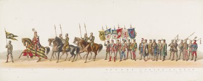 Delftin kulkue 1873 (toinen levy) Delftin ylioppilaskunnan jäsenten pitämä pukukulkue 8. heinäkuuta 1873, ja se kuvaa Karel van Egmondin, Gelren herttuan, Zutphenin kreivin saapumista Arnhemiin vuonna 1492 (sarja t tekijältä Anonymous