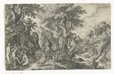 Diana ja Actaeon Maisemat mytologisilla ja raamatullisilla kohtauksilla (sarjan nimi) tekijältä Anonymous