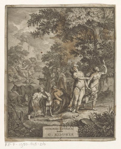Diana ja paimenet Nimisivu: Gerard Kempher, Herderszangen, 1732 tekijältä Anonymous