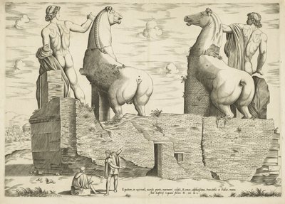 Dioscuren, van achteren gezien Mirror of Roman Magnificence (sarjan nimi) tekijältä Anonymous