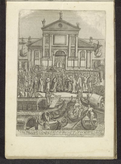 Doge en Serenissima Signoria voor de kerk van San Giorgio Maggiore te Venetië Scenes uit het Venetiaanse leven (sarjan nimi) Habiti d